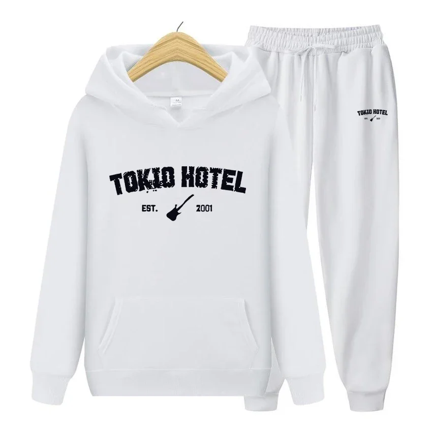 Rock Band Tokio Hotel Hoodies Kaulitz Print Two Pieces Set hooded sweatshirt Tokio Hotel Rock Men Suit Hoodie Women's Hoodie