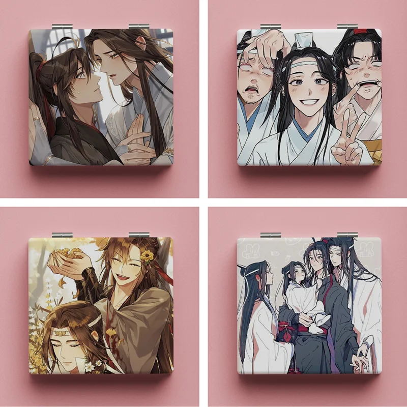 

Anime Folding Mirror Mo Dao Zu Shi Lan Wangji Wei Wuxian Cosplay Portable Makeup Mirror Dual Purpose Magnifying Prop