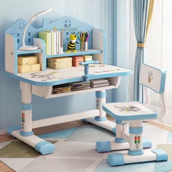 Children Study Desk Primary School Students Writing Homework Desk Household Minimalist Children Desk Chair Adjustable Table Set