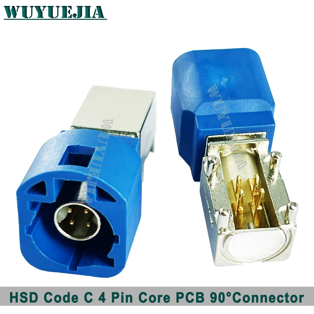 1Pcs HSD LVDS RF Coaxial Connector 4pin Code ABCDGJKZ Jack Female PCB Mount Right Angle Camera Display Satellite Radio Adapter
