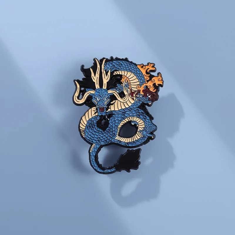 الرسوم المتحركة اليابانية قطعة واحدة كايدو التنين شكل هدية شارة معدنية وسيم