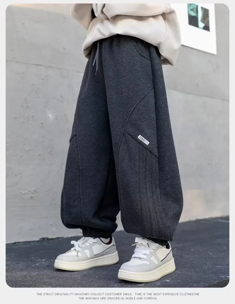 4-14 Jahre Teenager Jungen Sporthosen Herbst 2026 UNITIM Kinder Jungen Jogginghose Locker Sitzend mit Elastischem Bund Stilvolle Junior Kinder Jungen Hosen – Detail 8