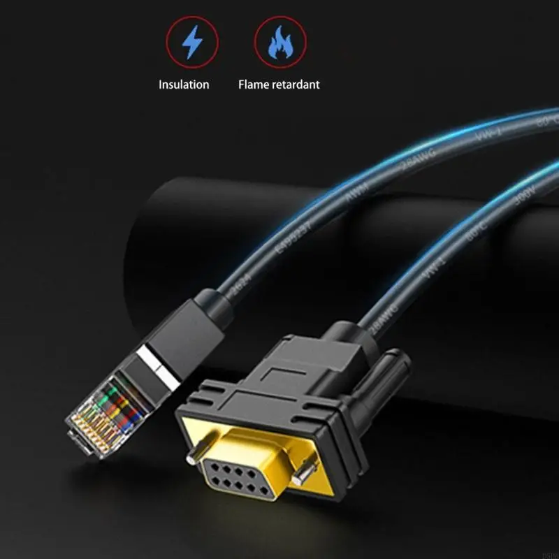 

D5BB RJ45 к DB9PIN Мужской серийный кабель 150 см. Прочность для консолей Cat5 Ethernet