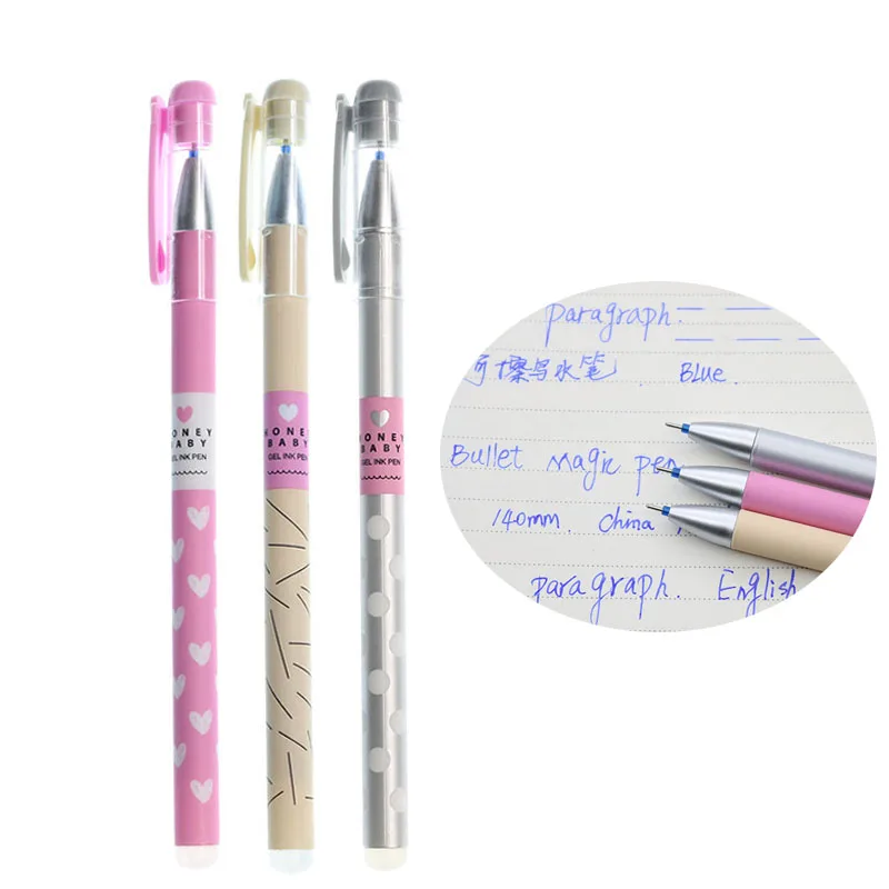 

3pcs Cute Cartoon Pupils Can Wipe The Gel Pen Full Needle 0.38mm Easy To Wipe The Erasable Gel Pen Writing Quality Smooth