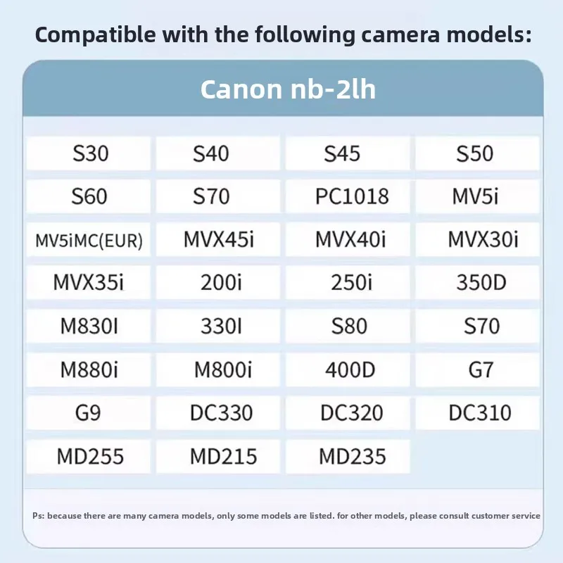 Caricabatterie NB-2L, batteria per fotocamera, per Canon EOS 350D 400D Power Shot S30 S45 S50 S60 S70 s80 G7 G9 Batteria di alta qualità