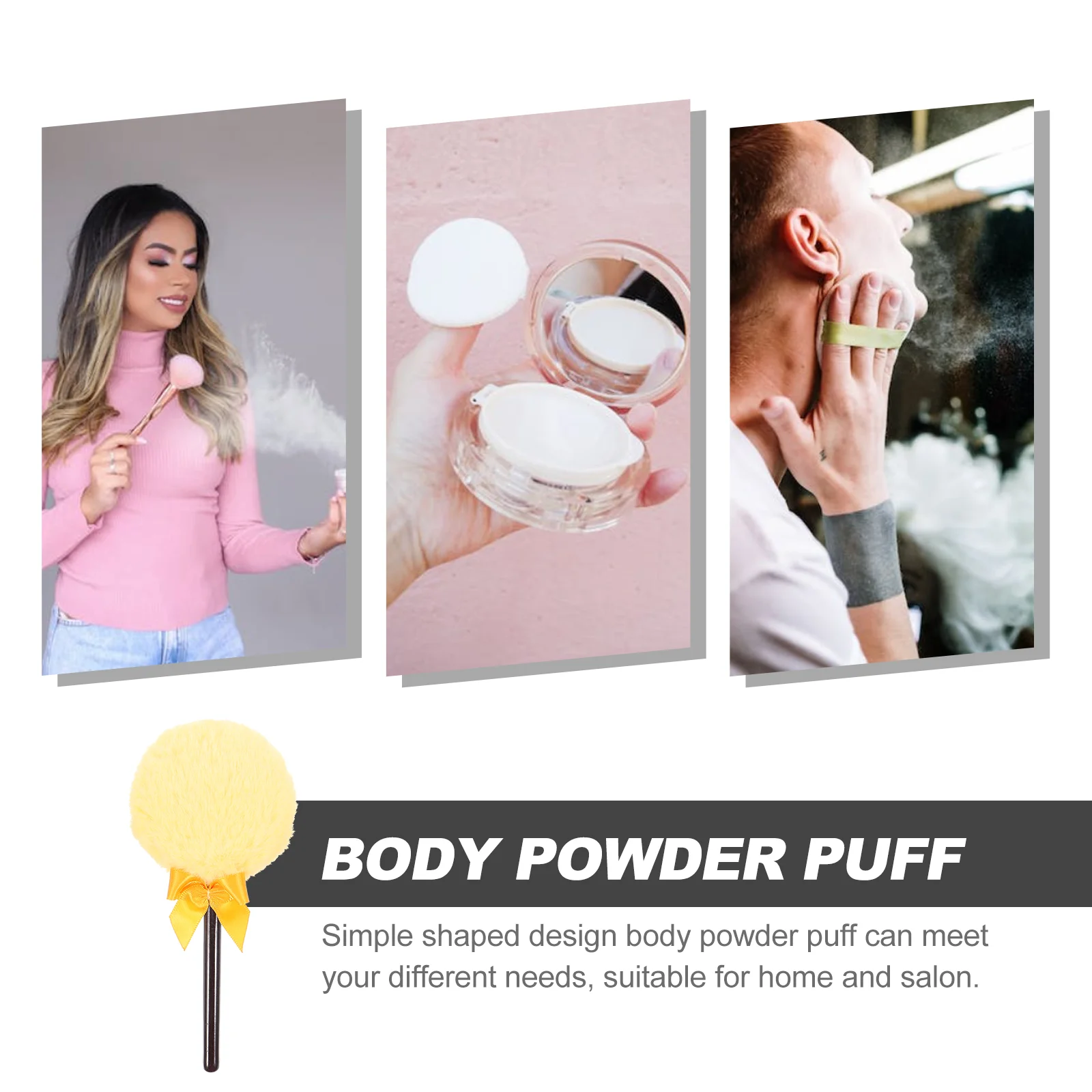 Dark Colored Powder Puff Puffs Bow-knot Body Lovely Fluffy Super Soft Long Hair Kid Dry Round Travel