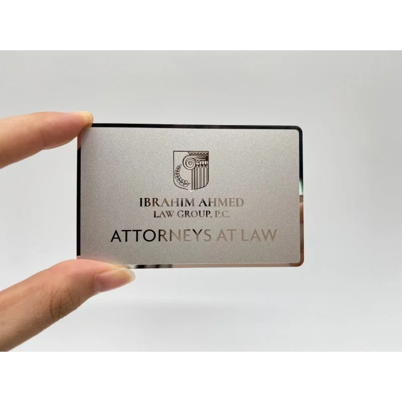 custom High End RFID NFC metal cards Silver Laser Cut Membership Stainless Steel Brushed Metal Vip Card