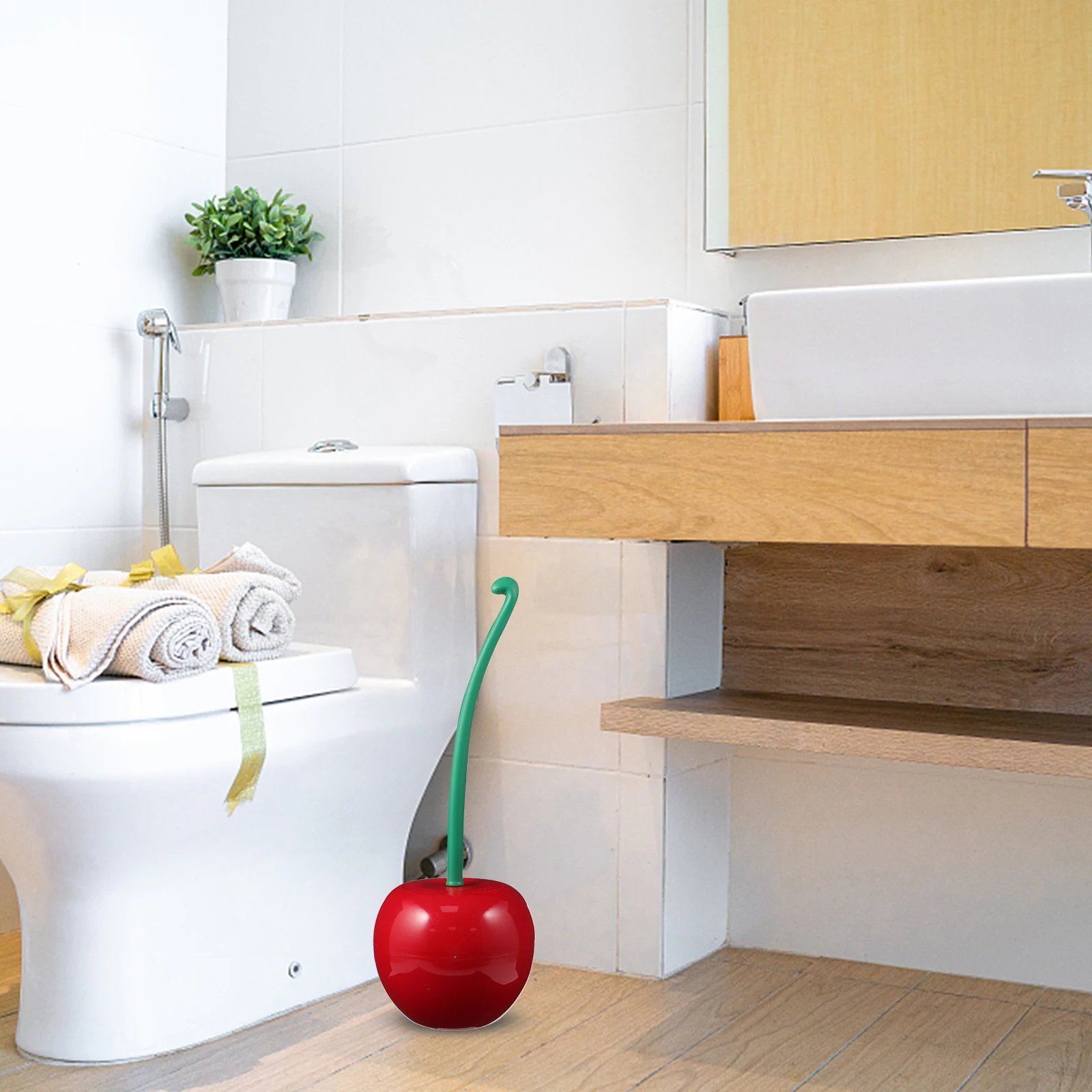 

Bathroom Toilet Brush Set Red White Quality Material Odorless Storage Convenient for Home Hotel Use Toilet Brush Set