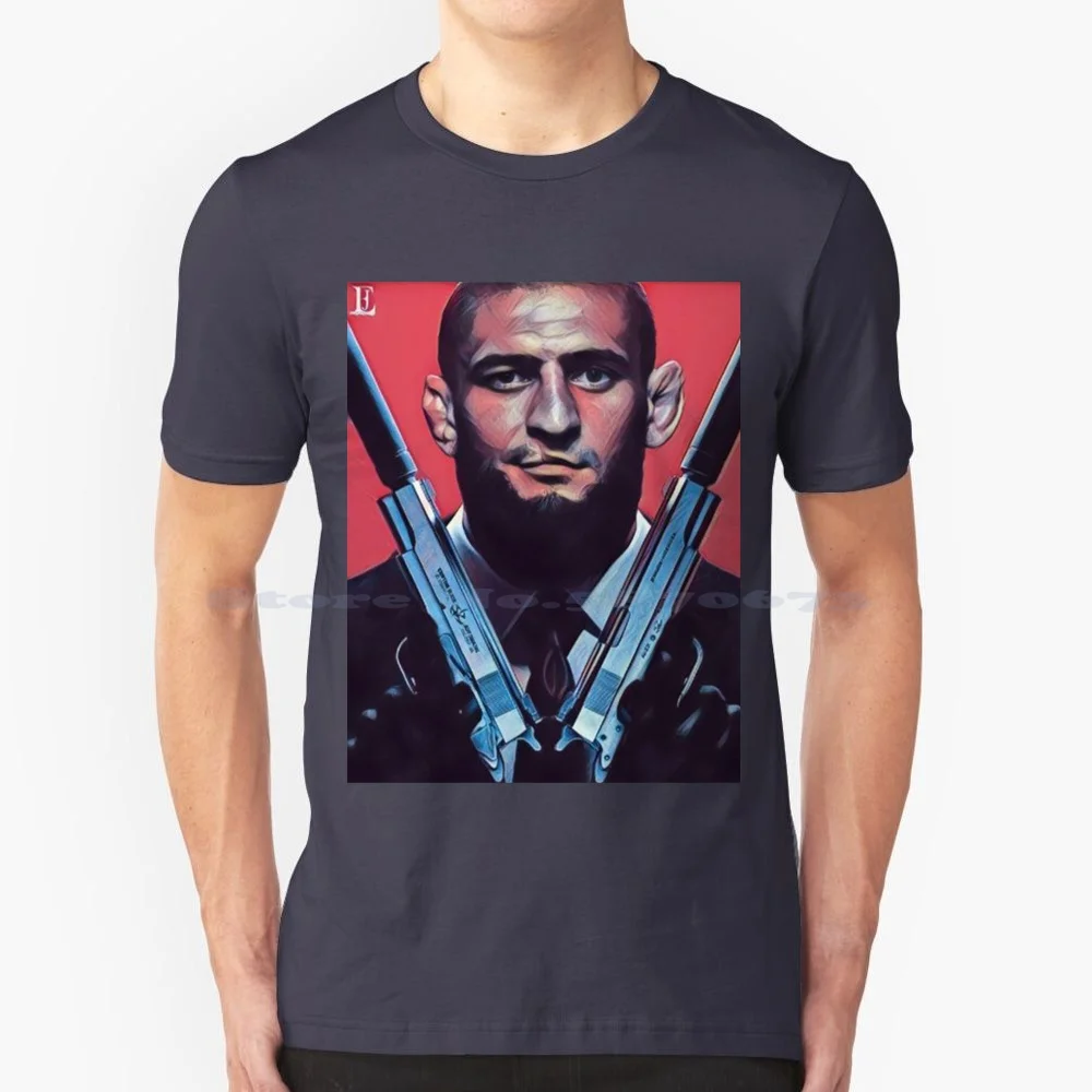 - Khamzat Chimaev-Hitman T Shirt 100% Cotton Tee Khamzatchimaev Hitman