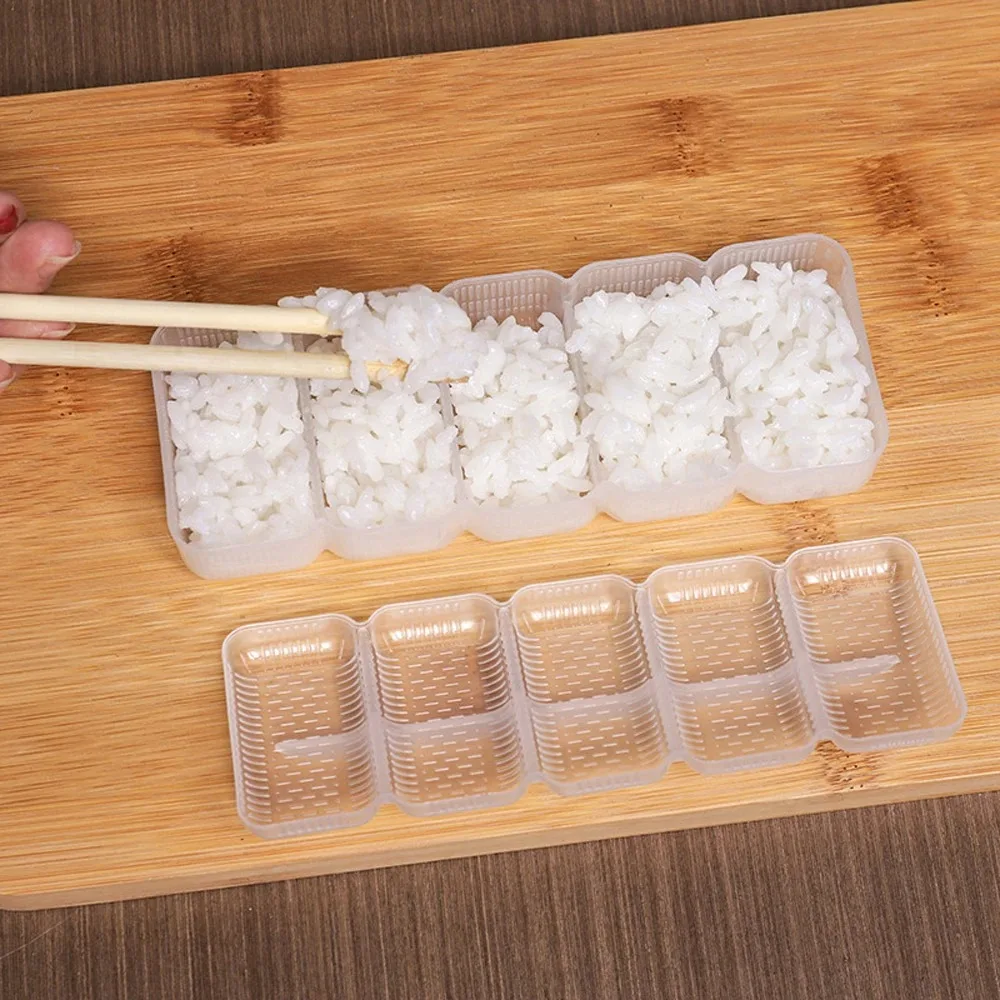 5 Grids Rice Ball Set Mini Square Sushi Roll Mold Bento Press Mold Japanese Food DIY Tools Restaurant Kitchen Accessories