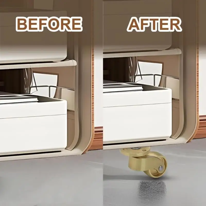 2Pcs Strong Brass Casters Wheel 360 Degree Rotates Quiet Rolling Furniture Casters for Floor & Carpet Defense M4YD