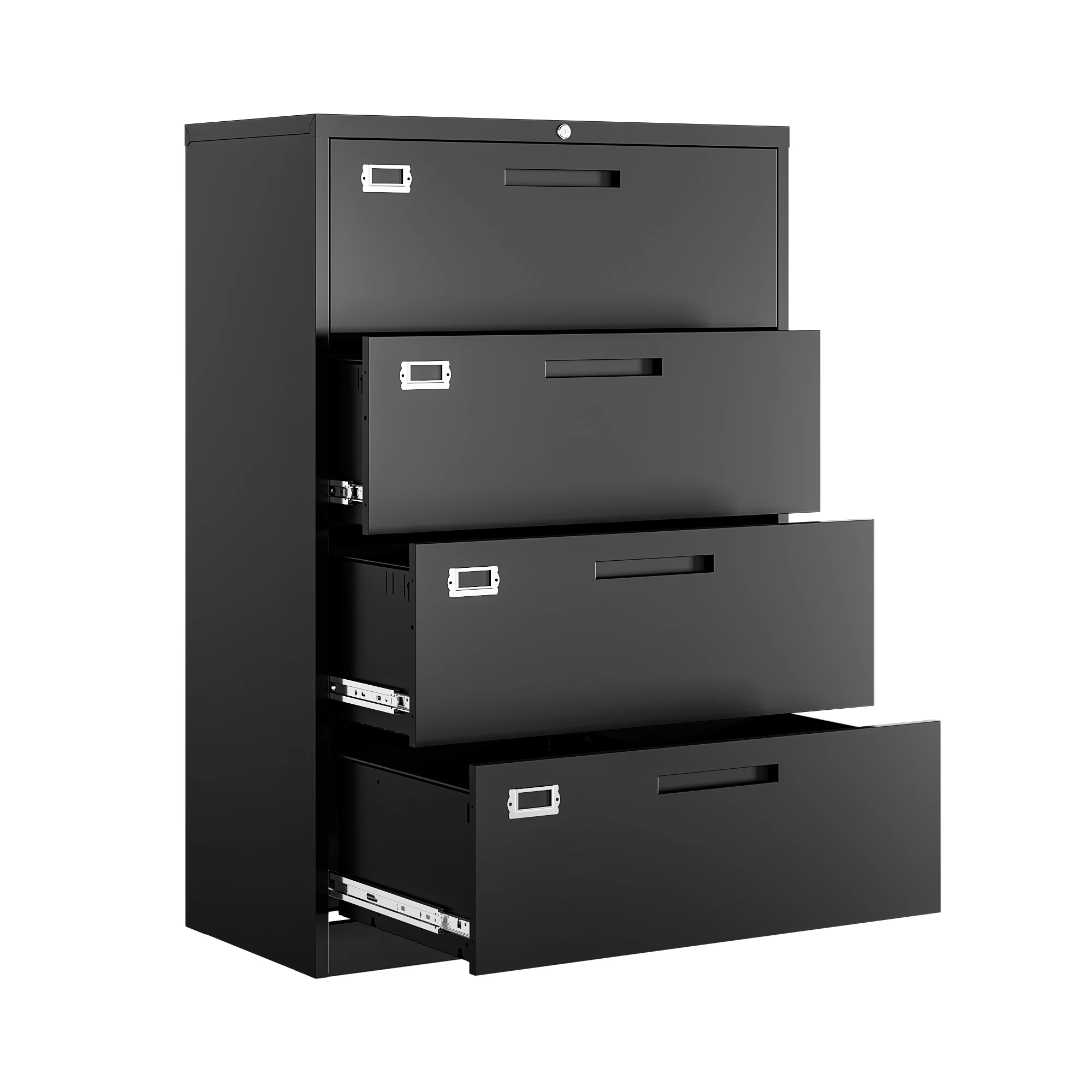 Mlezan 4 Drawer Metal Lateral File Cabinet with Lock, 52