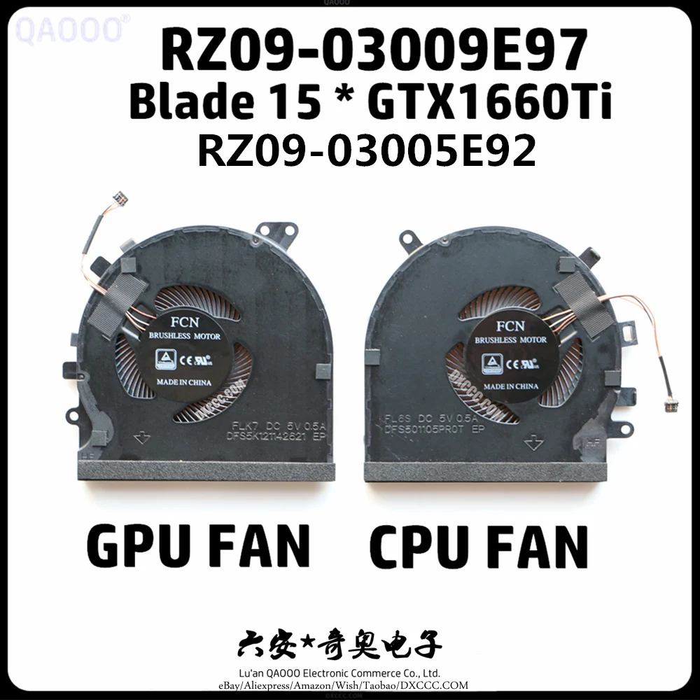 

Laptop CPU Fan For Razer Blade 15 RZ09-0270 RZ09-02705E76 RZ09-03009E97 RZ09-03006W92 RZ09-03005E92 CPU & GPU Cooling Fan