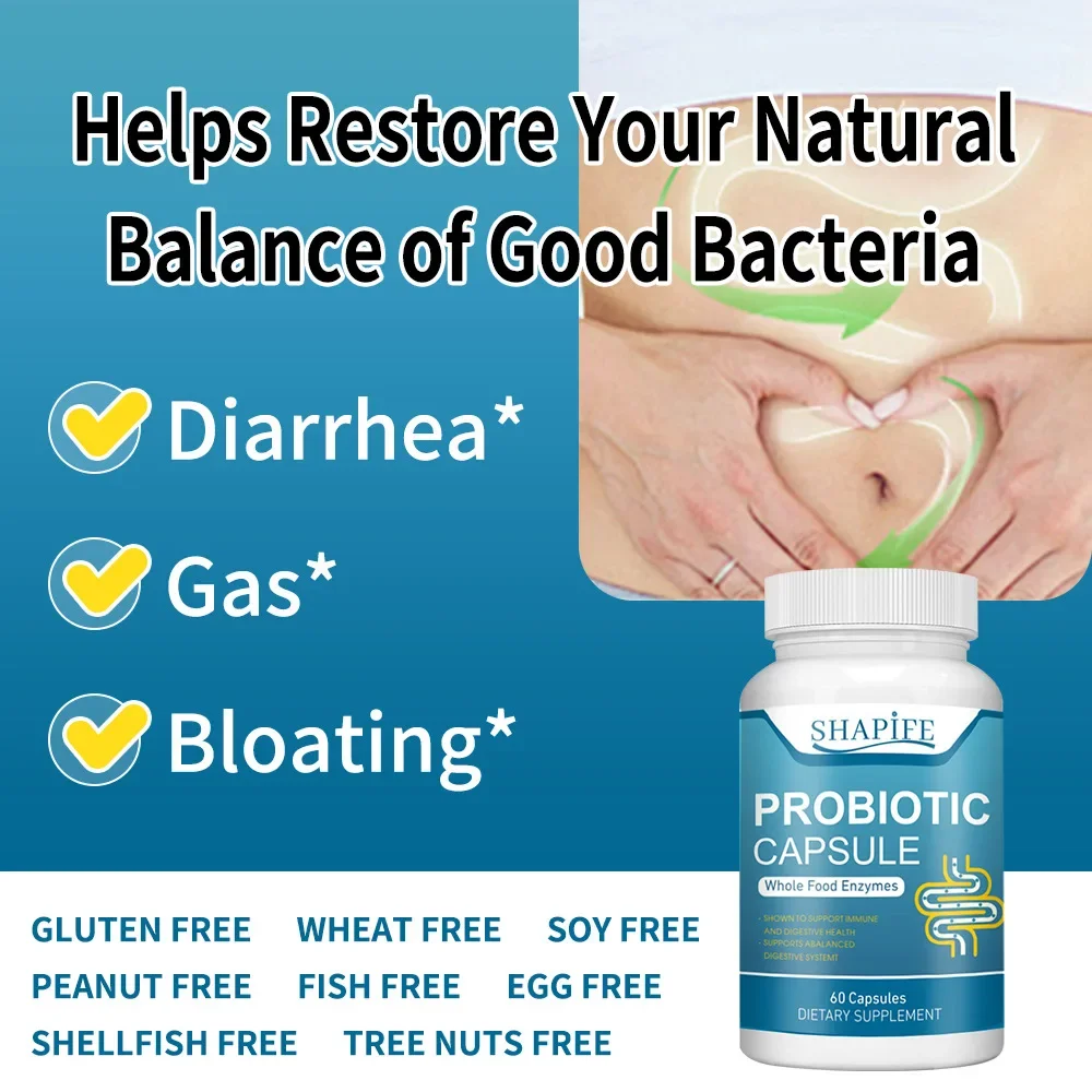 

Probiotic capsules Premium Probiotic with Organic Prebiotic Fiber and Enzymes To Support Digestion