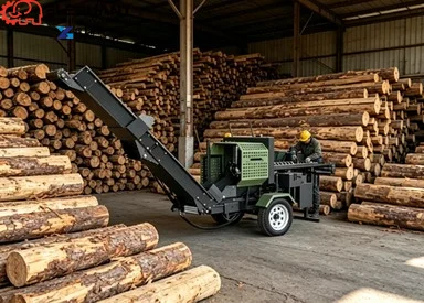 

20T Automatic Powered Wood Processor Wood Cutter Saw Machine Log Splitter Skid Steer Firewood Processor With Log Lifter