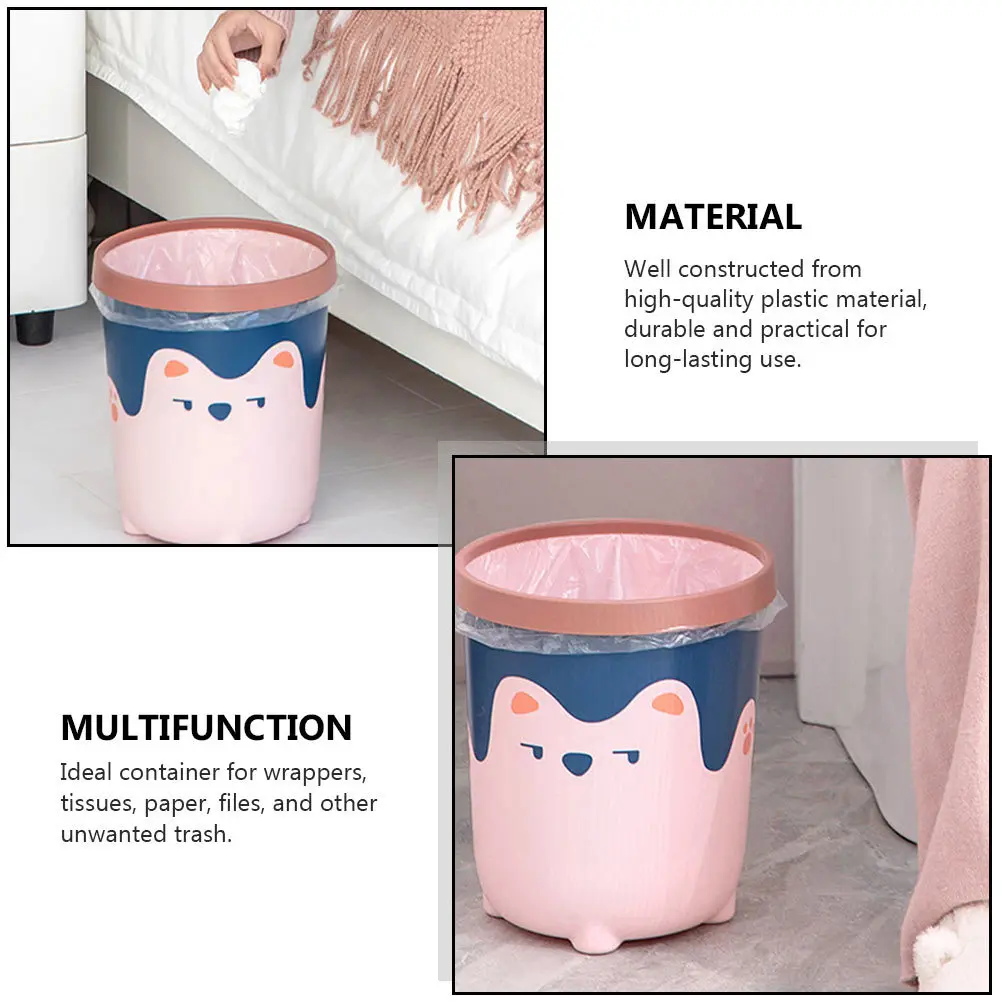 

Creative Cartoon Trash Can Trashcans Modern Junk Case Container Waste Garbage Office