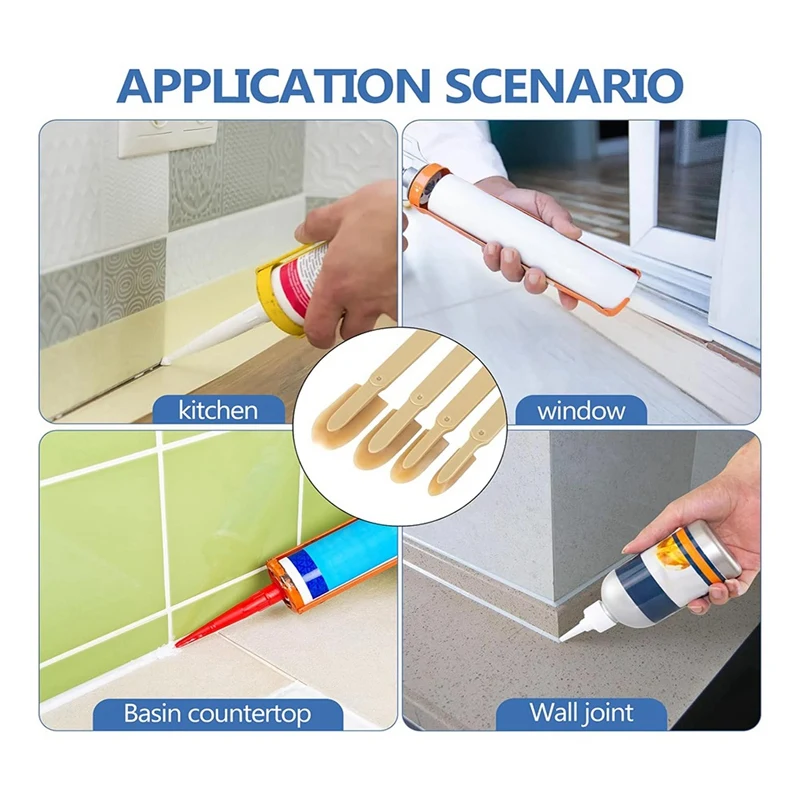 TKOH-4PCS ยางกาวเครื่องมือ,กาว Spatulas Caulk Finishing TOOL,กาว Remover เครื่องมือสําหรับกระเบื้องอ่างล้างจาน Joint รอบ
