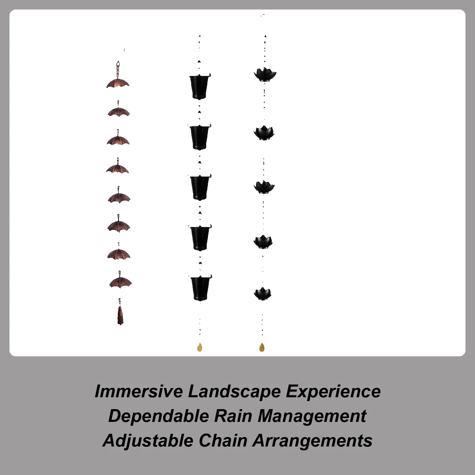 

Rain Chains For Gutters Decorative Garden Water Catcher Decorative Water Chains For Homeowners Backyard Landscape Architects