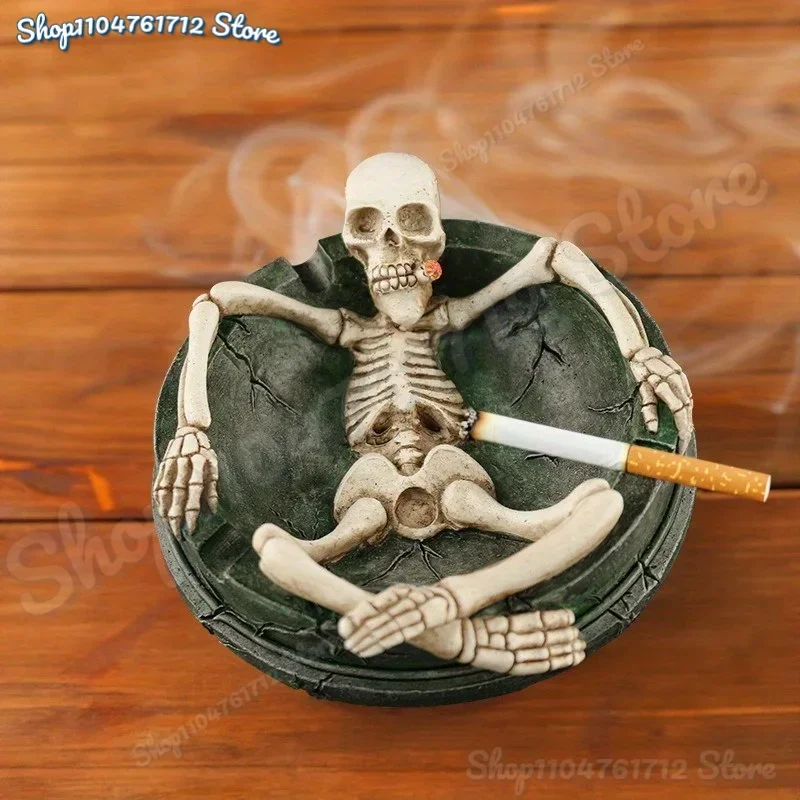 

1pc, Creative Personality Skull Ashtray, Desktop Ashtray, Household Decorative Ashtray, Ashtrays For Home, Hotel, Bar, Office,