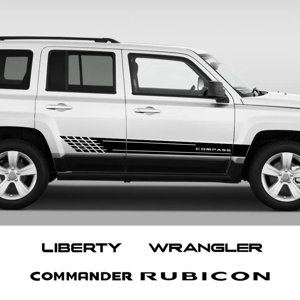 

2 шт. боковые наклейки на дверь автомобиля для JEEP Cherokee Commander Compass Liberty Patriot Rubicon Trail Hawk Wrangler, наклейки для автотюнинга