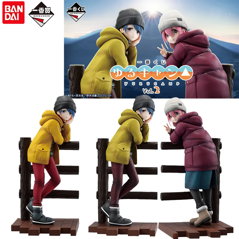 

Bandai Genuine Ichiban Laid-Back Camp Anime Figure Kagamihara Nadeshiko Rin Shima Action Toys Boys Girls Gift Collectible Model