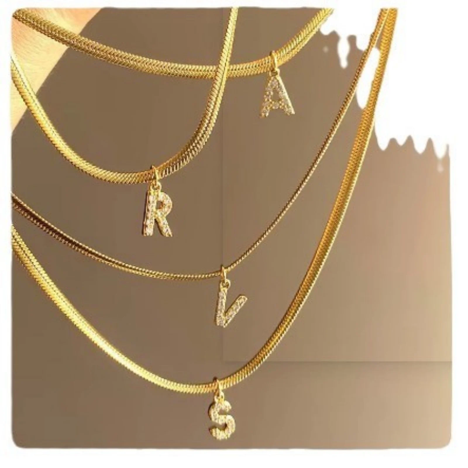 1 Piece 304 Stainless Steel Micro Pave Clip On Charms 18K Gold Plated Capital Alphabet Initial Letter Message 