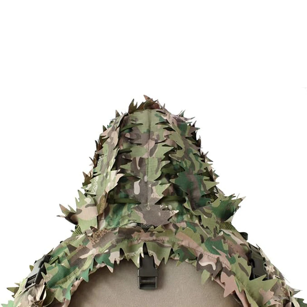 Imagem -05 - Ghillie Suit para Airsoft Paintball Tactical Sniper Coat Camuflagem Roupas Acessórios de Caça Folhas 3d Viper Hoods