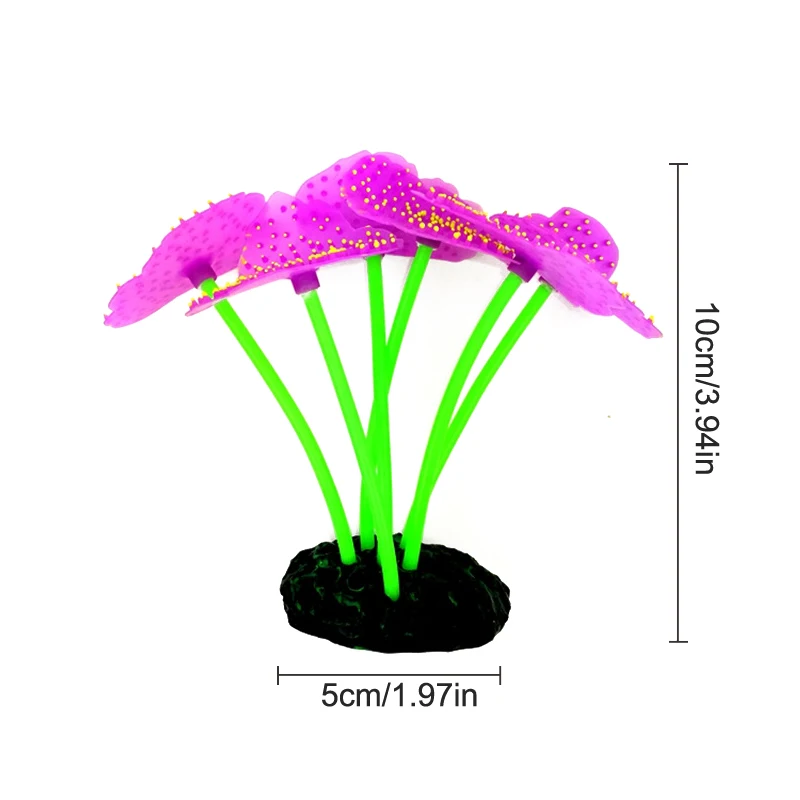 Environmentally Friendly Silicone Simulation Coral Fluorescent Aquarium Decoration Landscape Ornament Fish Tank