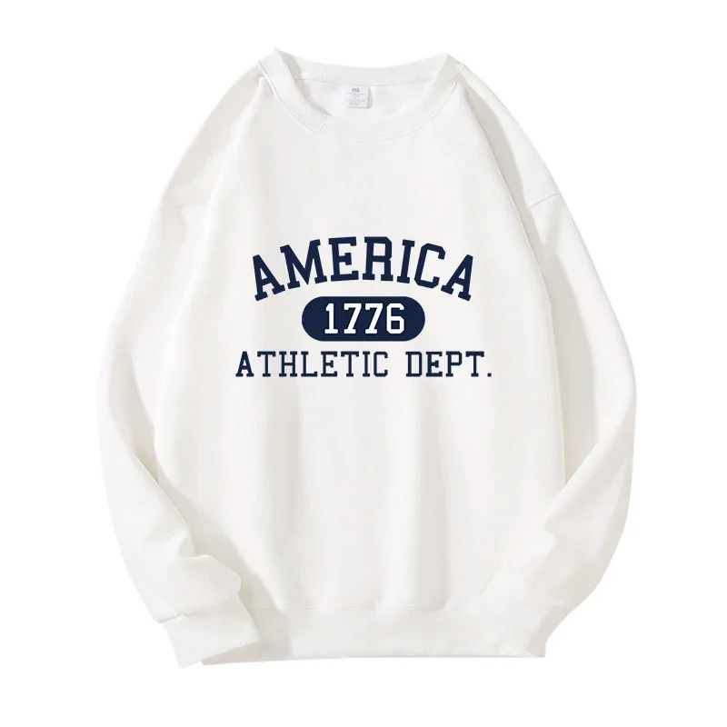 America 1776 Athletic Dept Unisex Pullover Men Women Hip Hop Long Sleeves Hoodies Men's Clothes Autumn Loose Casual Hoody