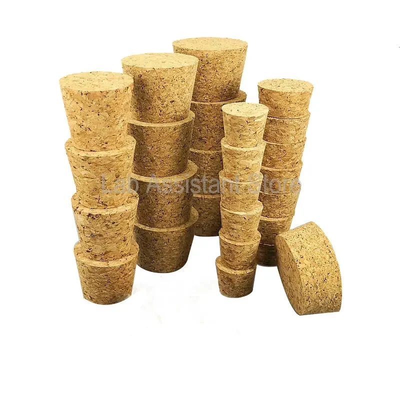 100pcs/lot Laboratory Cone-shaped Cork Stopper Test Tube Wooden Plug Essential Oil Pudding Small Glass Bottle Lid
