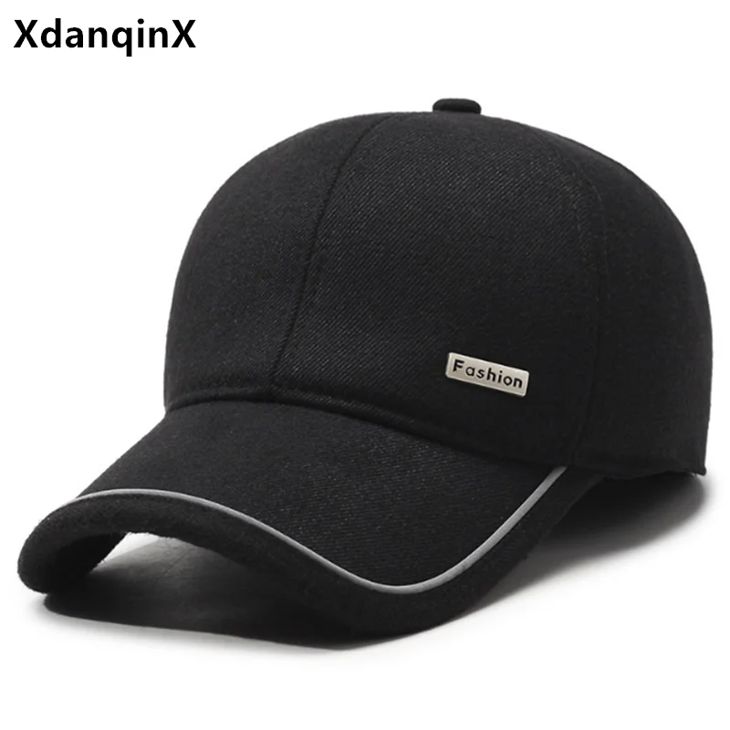 

New Winter Plush Thickened Warm Baseball Caps For Men Ski Hat 모자 Men's Cycling Golf Cap Snapback Cap Coldproof Earmuffs Hats