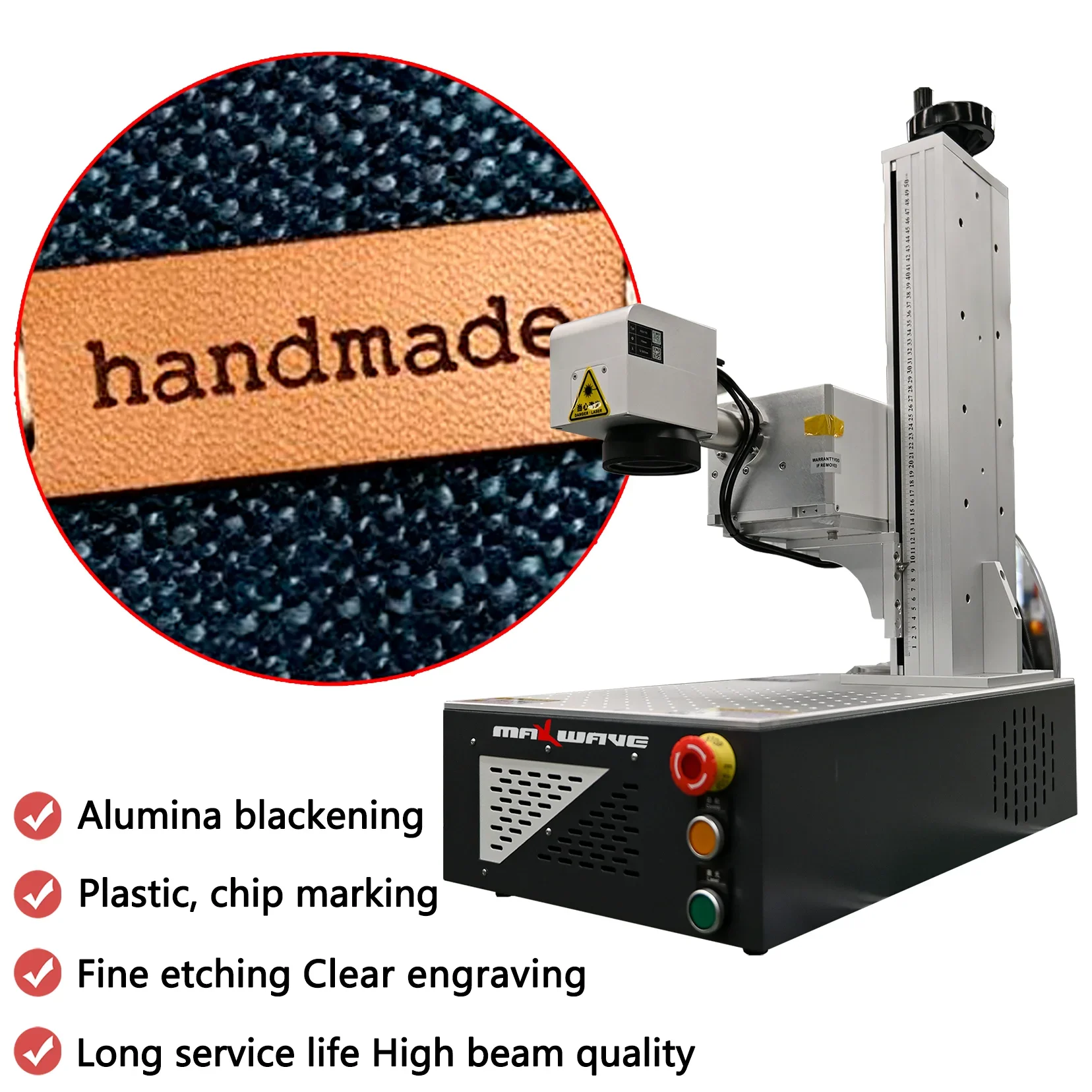 Maxwave Portable Laser Marking Machine - High-Speed Engraver for Metal, Wood, Plastic - Desktop Laser Engraving Tool