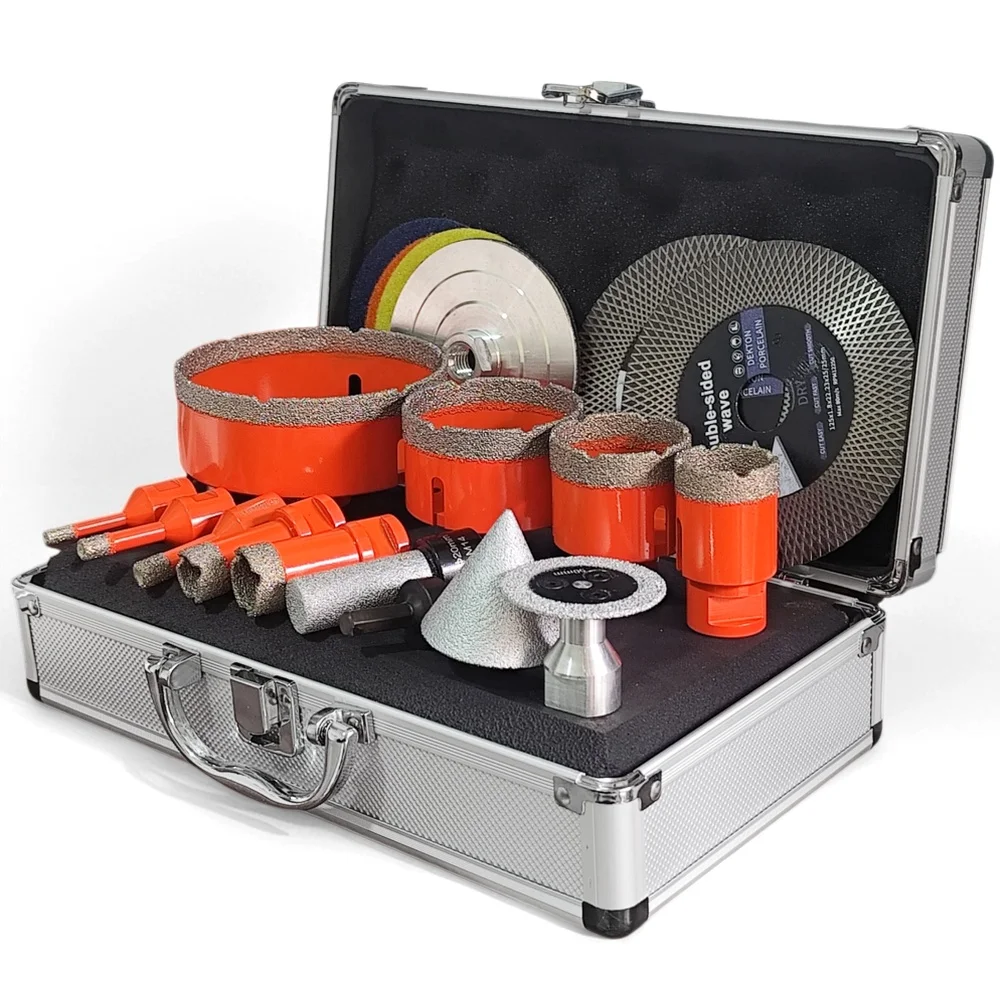 M14 Diamond Drill Bits Set 6-110mm Chamfering Milling Bit Hole Saw Drill Kit Tools Cutting Polishing Marble Granite Tile Ceramic