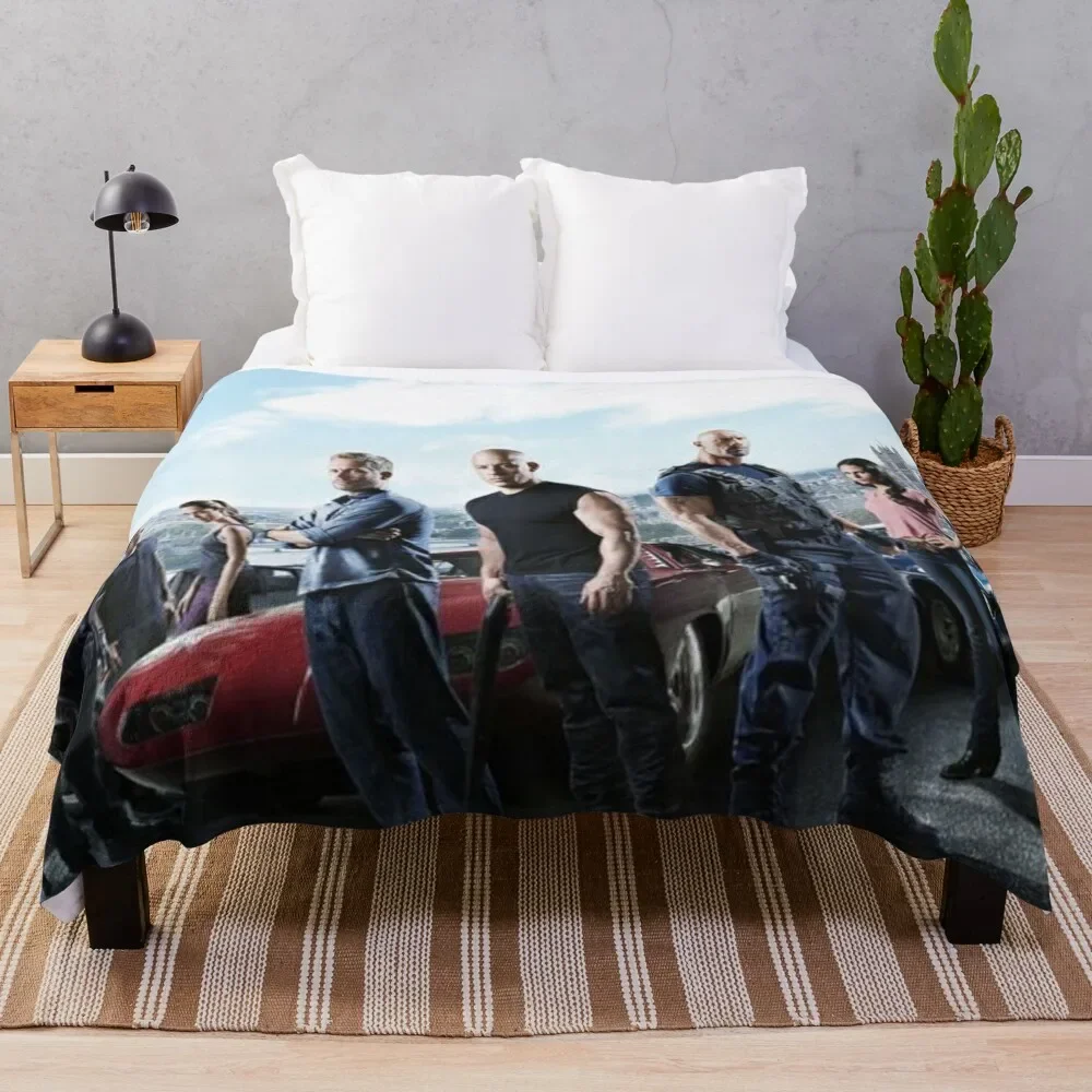 fast and furious Throw Blanket Furry Flannel Fabric Vintage Blankets