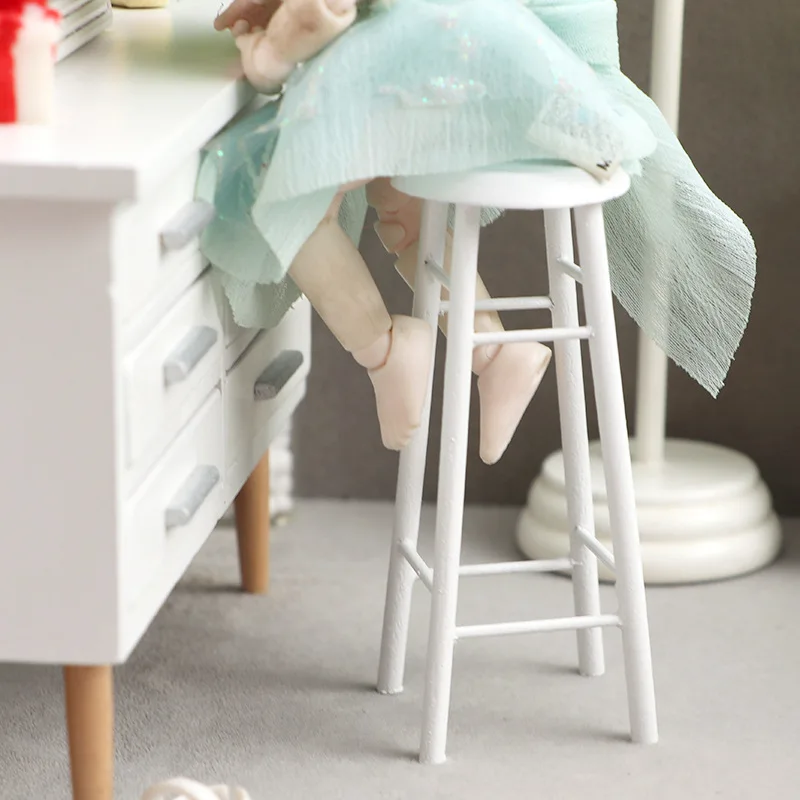1:12 Doll House Accessories Miniature Furniture Model Ornament Toys Barstool Round Stool Dollhouse Children's Handmade Gifts