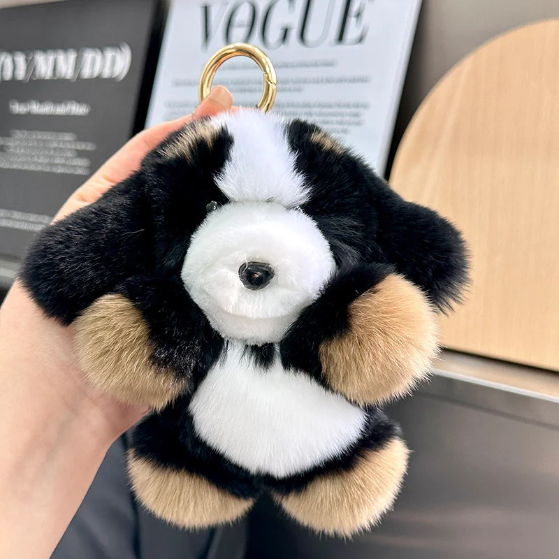 Plush Dog Rabbit Fur Keychain Pendant Cute Keychain Bag Pendant Car Key Chains Jewelry Bag Charm Gift Decoration Accessories