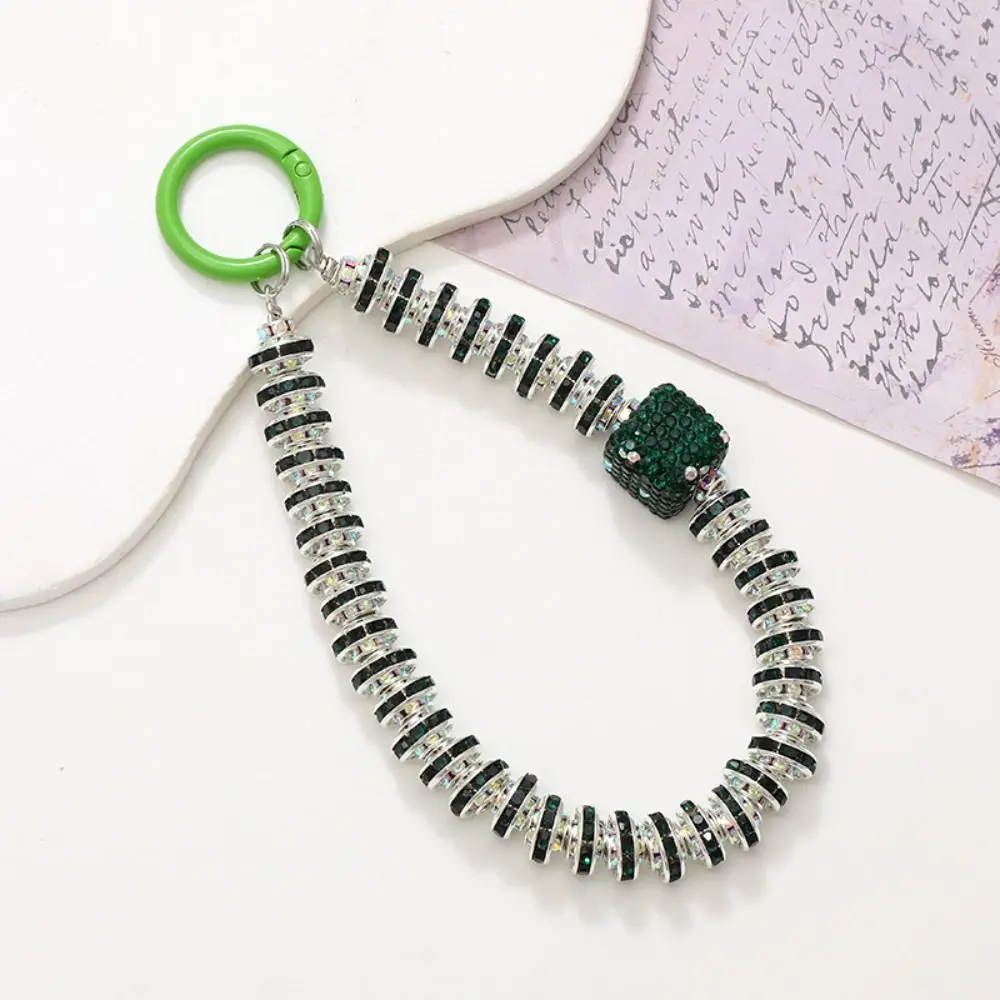 

Color Diamond Diamond Phone Strap Rhinestone Wrist Chain Mobile Phone Lanyard Short Style Sparkling Cellphone Chain