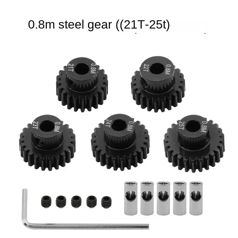 

5pcs 0.8M 32P 3.175 5mm 11T 13T 15T 17T 18T 20T 24T 28T 30T 35T Hardened Steel Pinion Gear Motor Gear For 1/8 1/10 RC Model Car