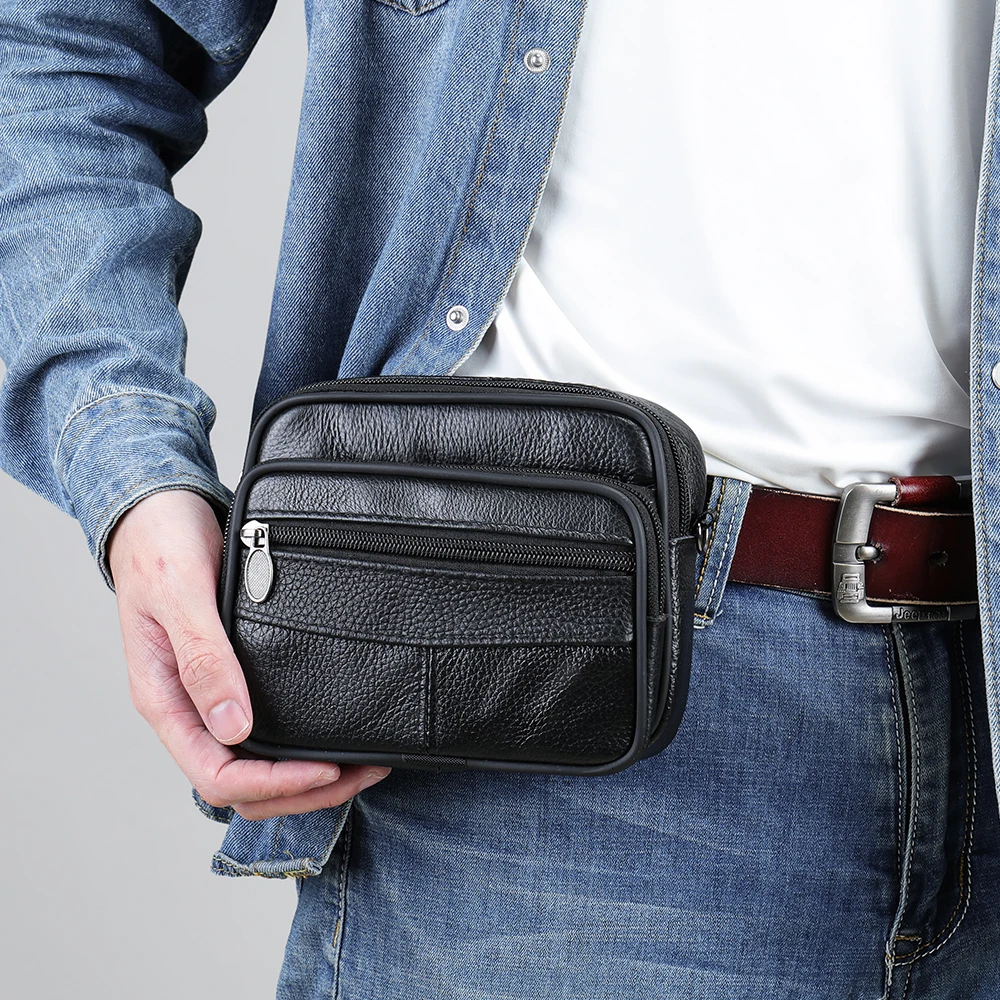 WESTAL Men Messenger Bags Purse Waist Belt Bags for Phone Purse Small Shoulder Bags Leather