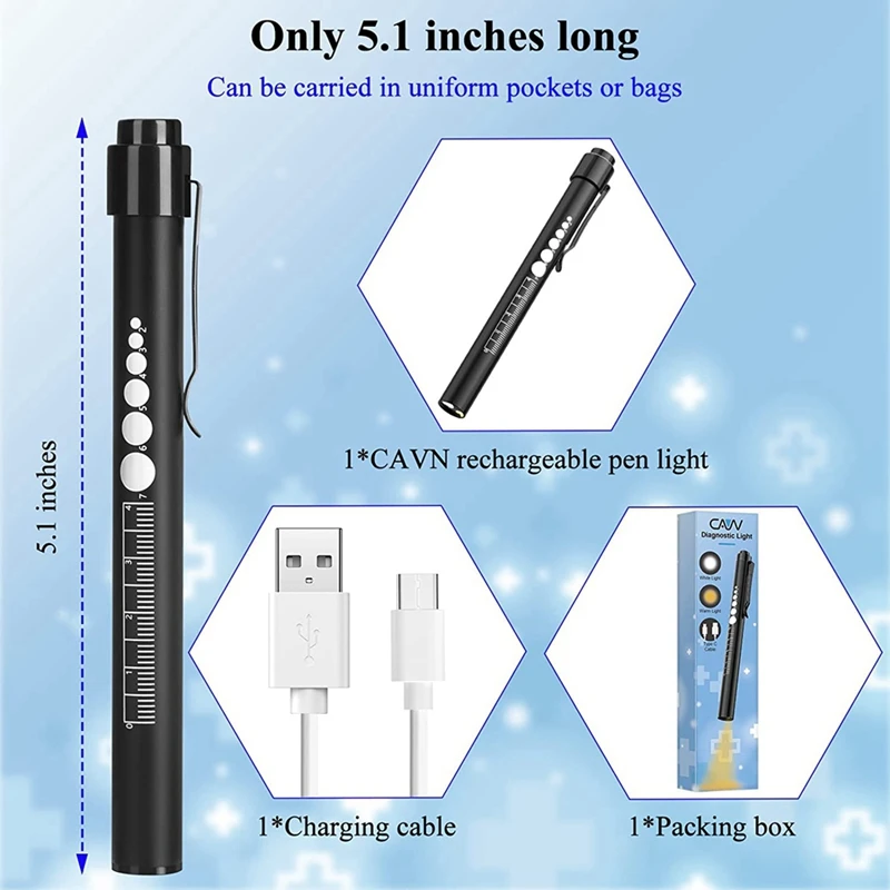 Pen Light Rechargeable Pen Light USB Rechargeable Penlight Gifts For Nurses Nursing Student