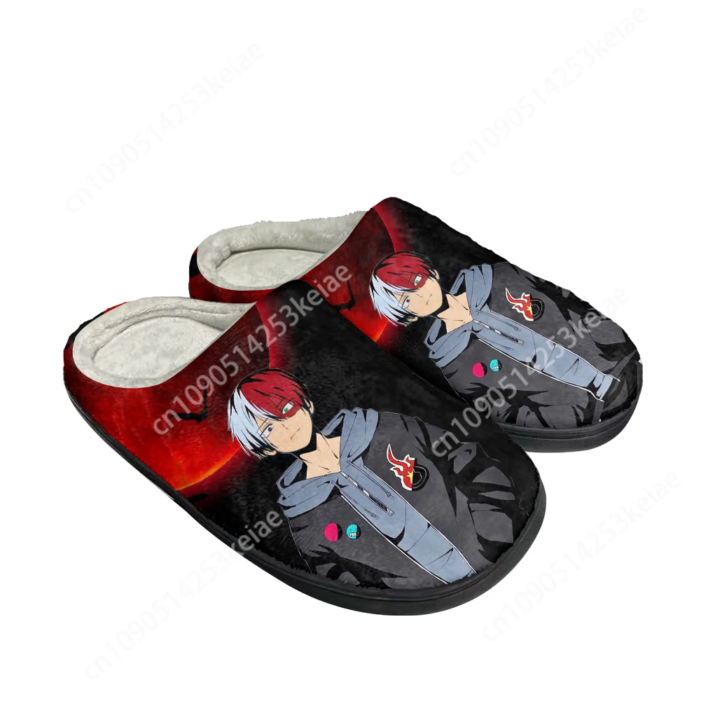 My Hero Academia Todoroki Shoto Fashion Slippers Mens Womens Sandals Plush Casual Keep Warm Shoes Thermal Comfortable Slipper