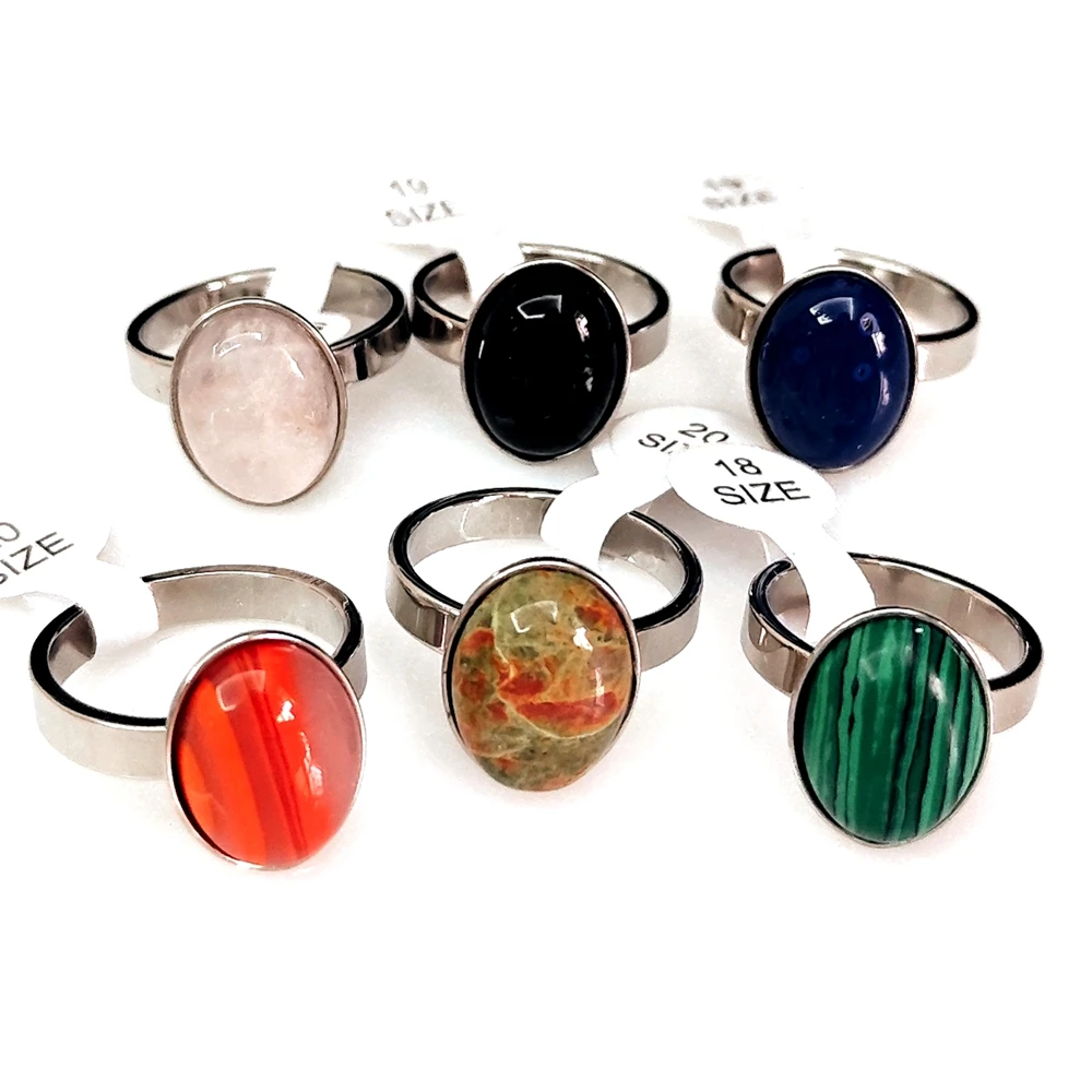 20 Stück fantastische Steinringe für Frauen, ovale Perlen, Großhandelsposten, Vintage-Ring, Party-Geschenk, Kristallschmuck – Detail 10