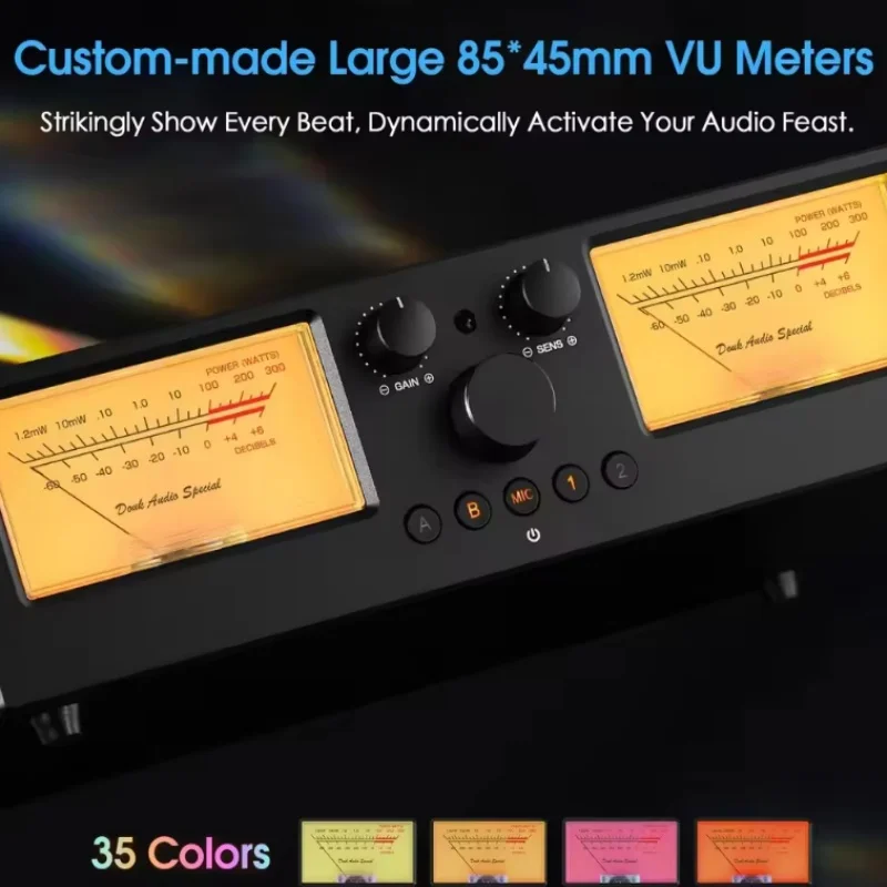 مضخم صوت/محدد مكبر الصوت Douk Audio VU3PRO مع صندوق محول VU Meter 2-IN-2-OUT