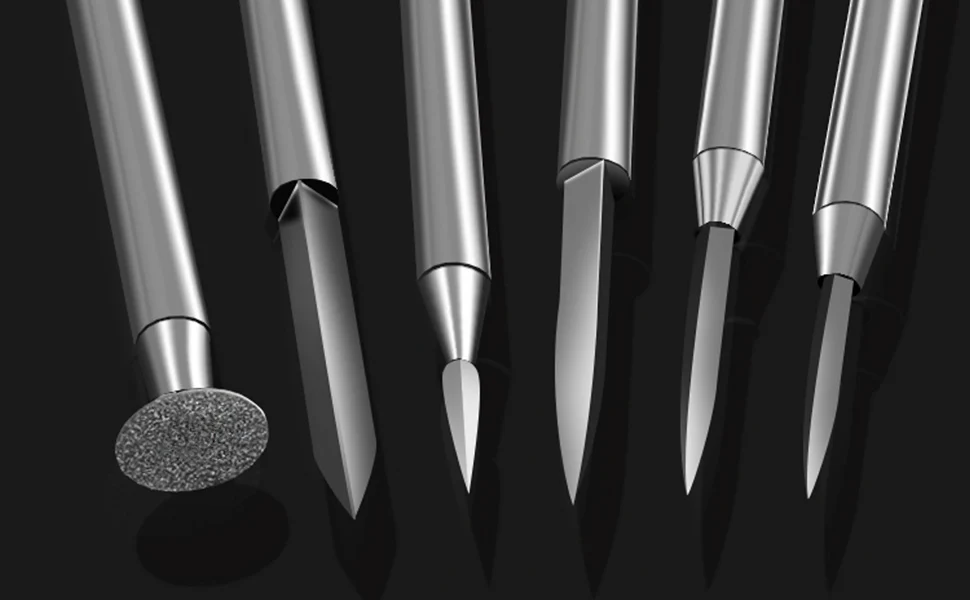 11-teiliges HSS-Holzschnitzbit-Set für Rotationswerkzeuge, Präzisionsgravur, Holzschnitzerei, Wurzelschnitzerei und Kernschnitzerei – Detail 1