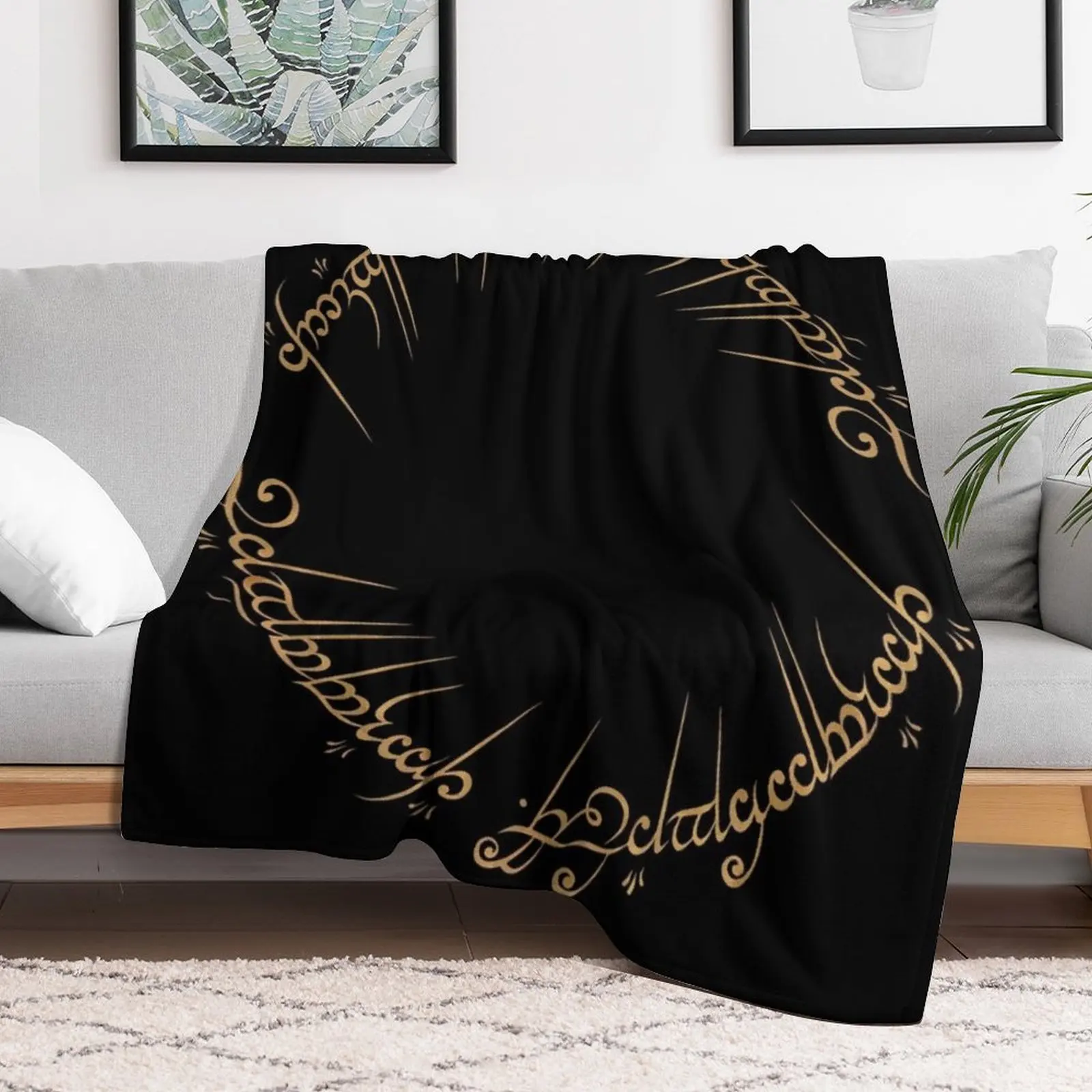 The One Ring Inscription Throw Blanket Weighted manga Blankets