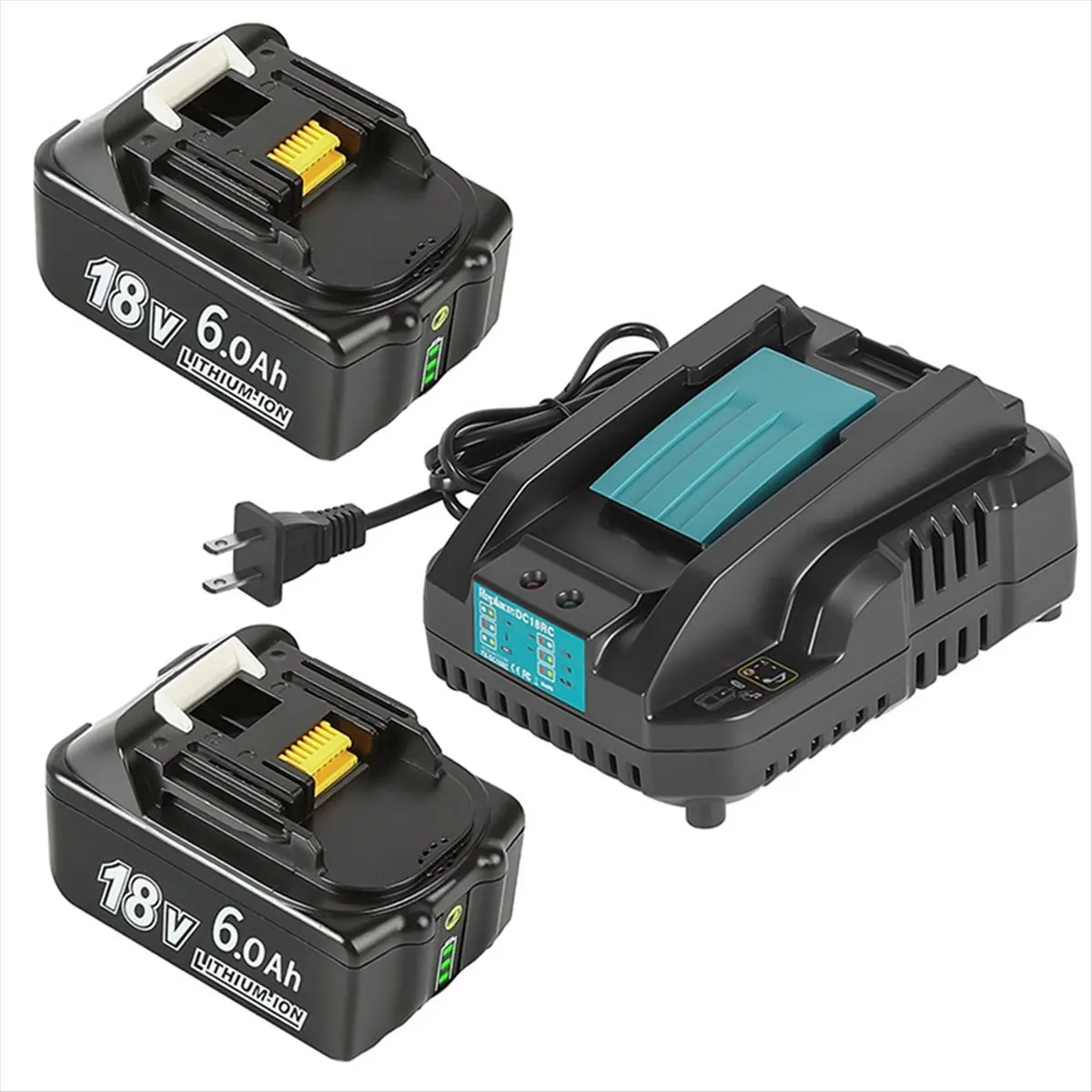 

SEO 14.4V 18V Battery Charger for Makita BL1415 BL1815 BL1830 BL1850 Power Tool Battery 4A Charging Current US Plug