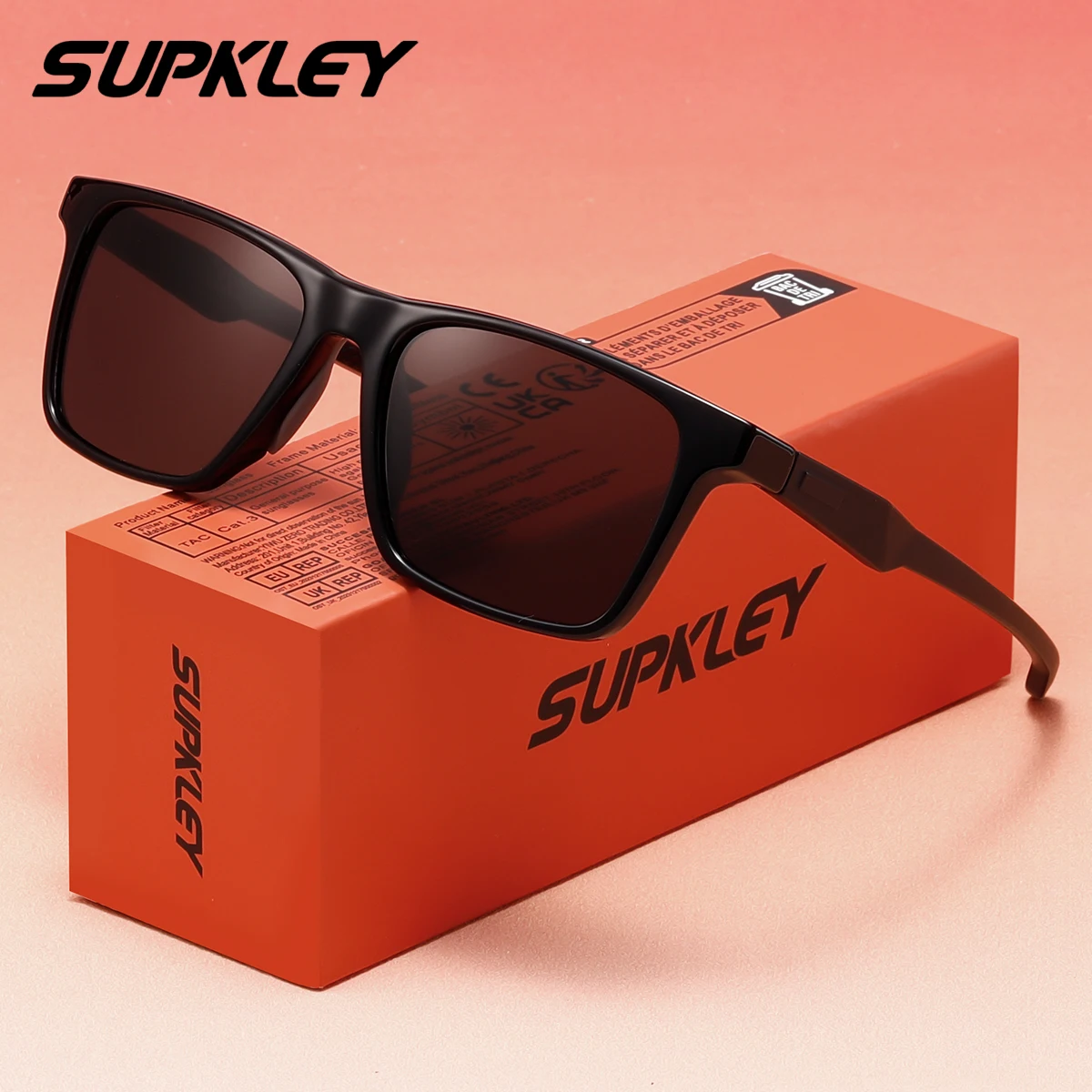 

SUPKLEY минималистичные поляризационные солнцезащитные очки из материала TR-90, унисекс, UV400, антибликовая квадратная оправа, модное украшение для кемпинга, подарок