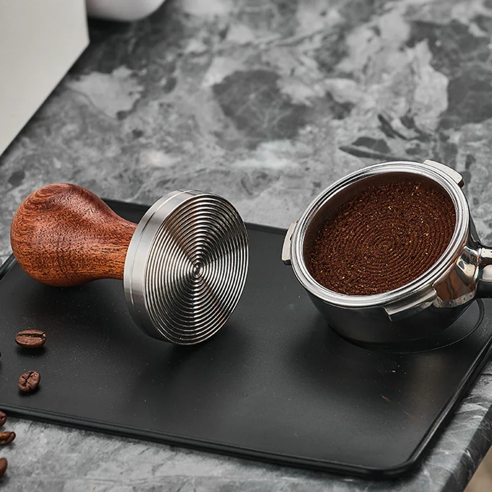 51mm/53mm/58mm Coffee Tamper Stainless Steel Coffee Distributor Espresso Handle Thread Tamper Hammer Set Barista Accessories