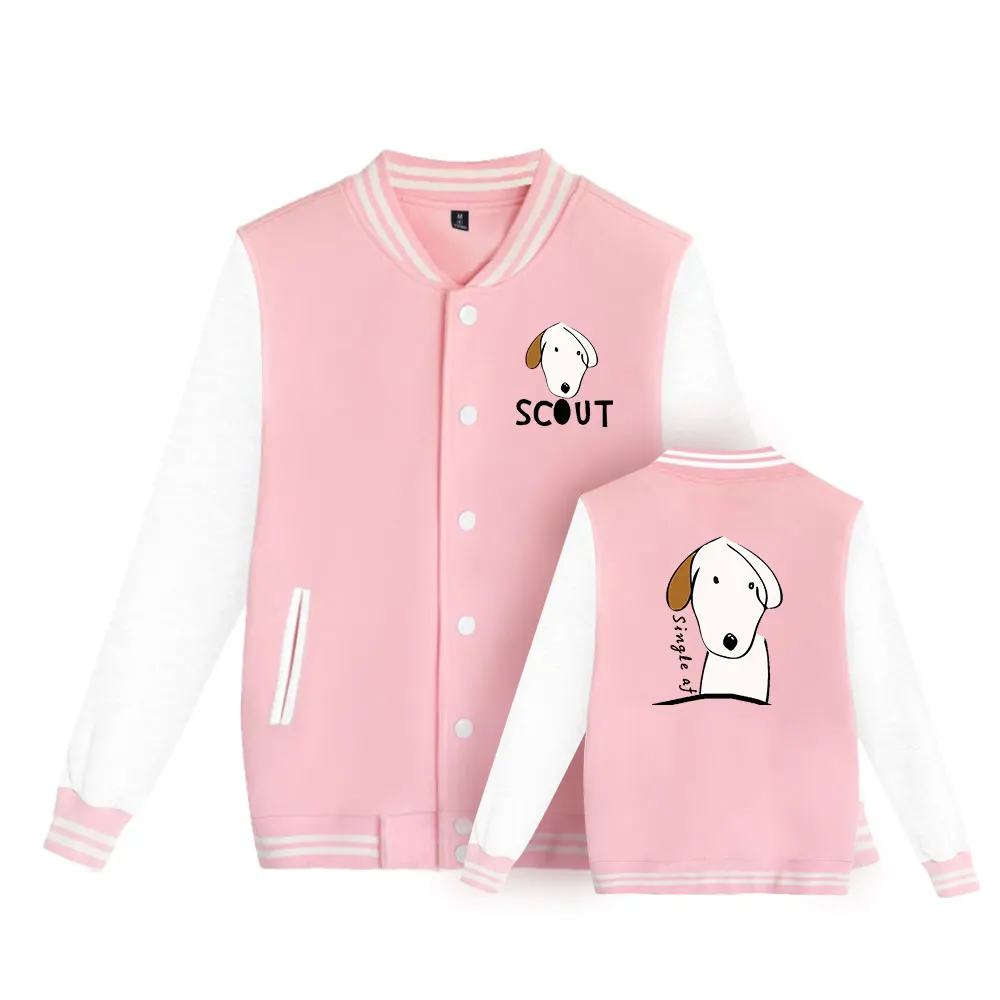 Autumn/Winter 2023 Men's Baseball Jacket Couple Baseball Jacket Puppy Print Solid Casual Baseball uniform