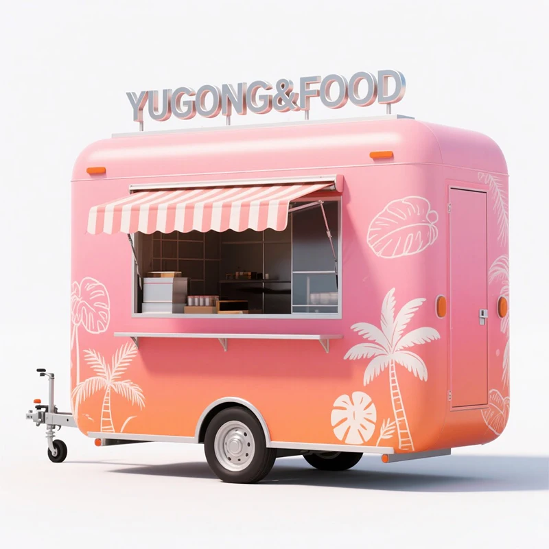 

Custom Size Street Mobile Kitchen Pizza Concession Trailer Tacos Truck Ice Cream Fast Food Kiosk Full Kitchen Equipment